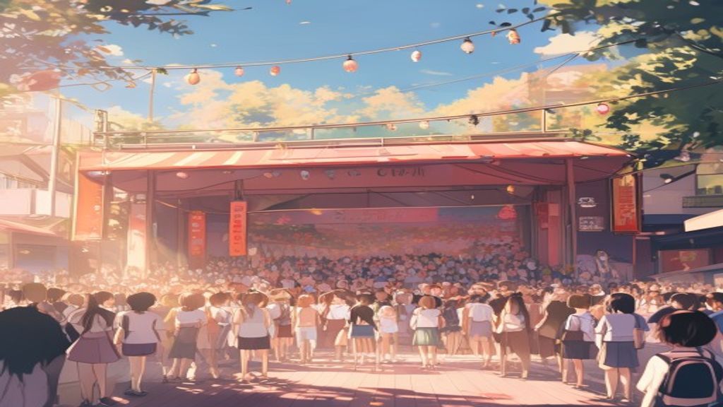 文化祭の屋外ステージ