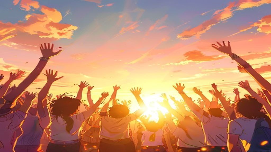 文化祭で盛り上がる観客