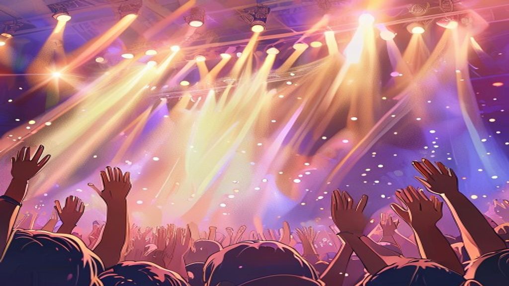 ライブ会場で拍手する観客