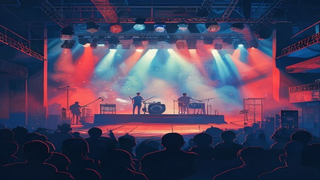 ライブハウスステージで演奏中のバンド