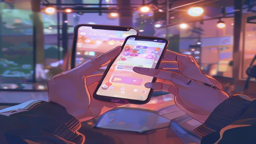 SNS でライブを告知するスマホ画面